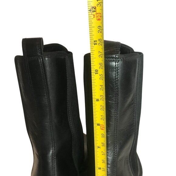 ASOS DESIGN Ranger heel Black Mid Calf Mid Heel Boots Womens 7 Pull On Elastic - Picture 10 of 12